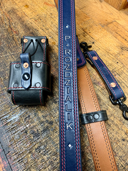 FDL Ultra-Premium Pink and Black Radio Strap Set - F.D. Leatherworks