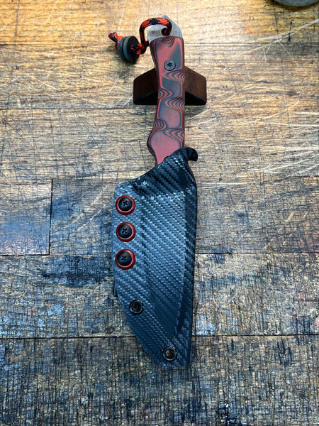 Camp /EDC Fixed Blade Knife 'Red&Black' Nitro V