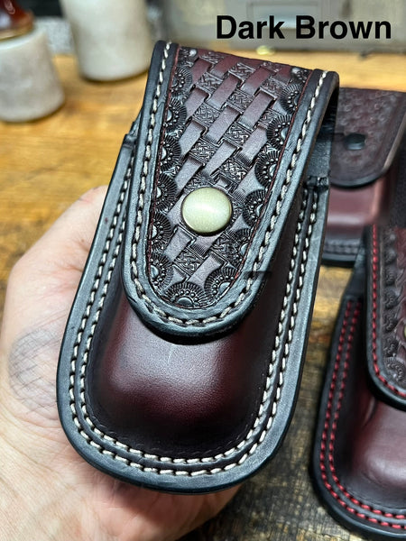 Decorative flap Multi Tool Custom Leather Case / Lined