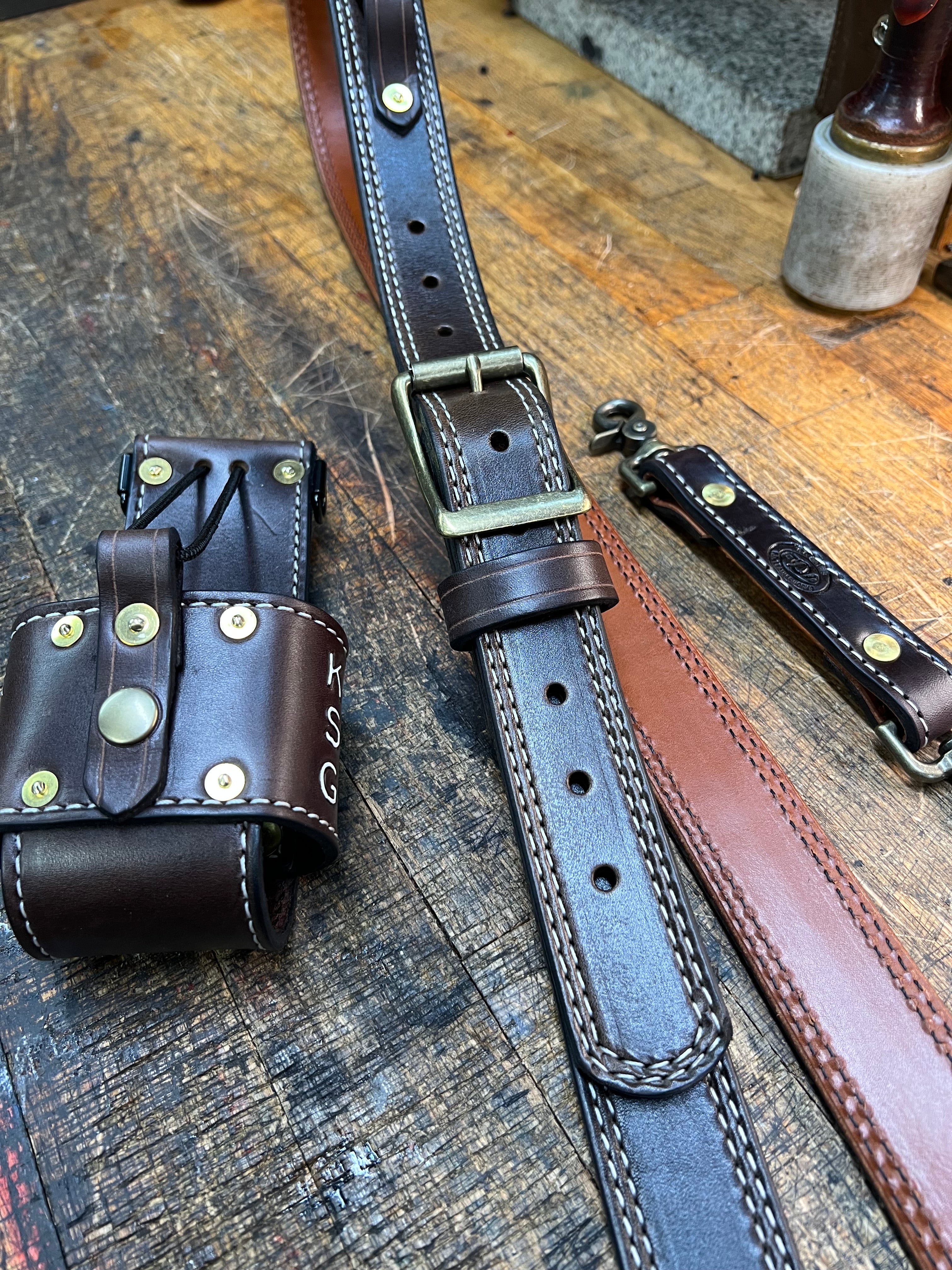 Line Set Strap Custom Tooled Premium Radio Strap Set - F.D. Leatherworks