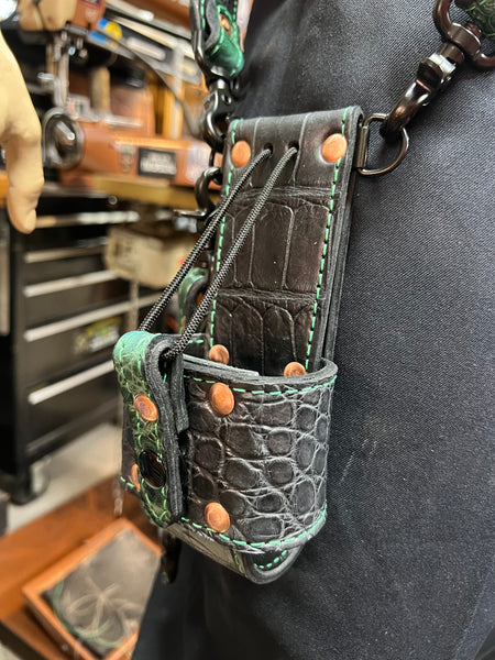 American Alligator Lined Radio Strap Set