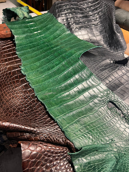 American Alligator Lined Radio Strap Set