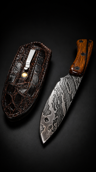 Forged /Twisted Damascus Full Tang Camp Knife