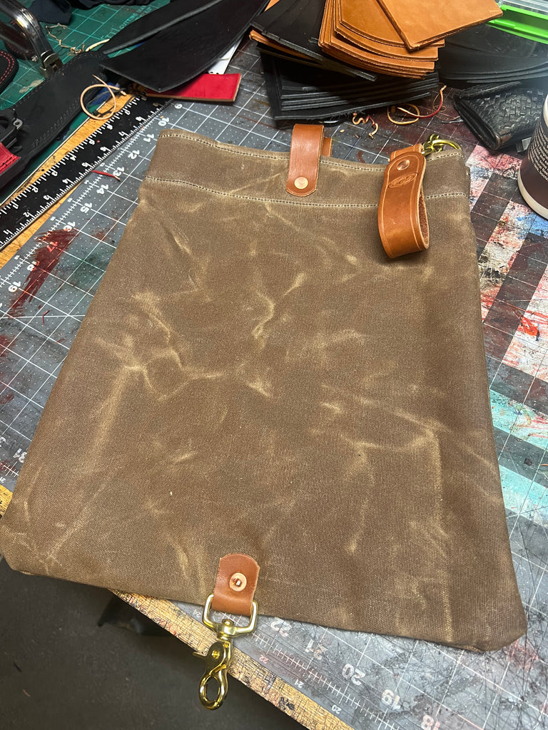 Ready to ship SCBA Mask Utility Bag Waxed Canvas and Leather