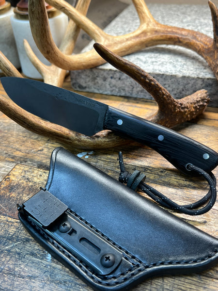 Forged EDC / Hunter Knife / Black Wenge Scales
