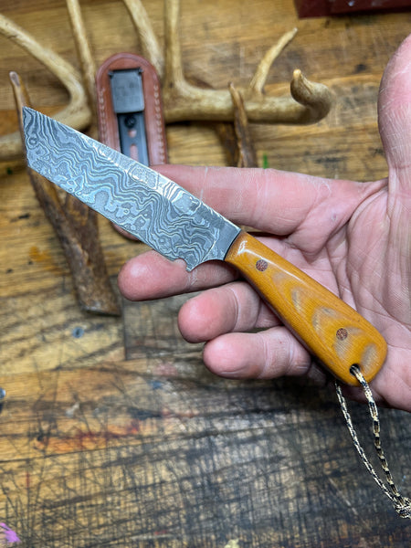 Forged Damascus Tanto Style EDC/Knife