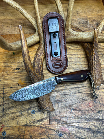 Forged Damascus EDC Style Knife / Desert Ironwood