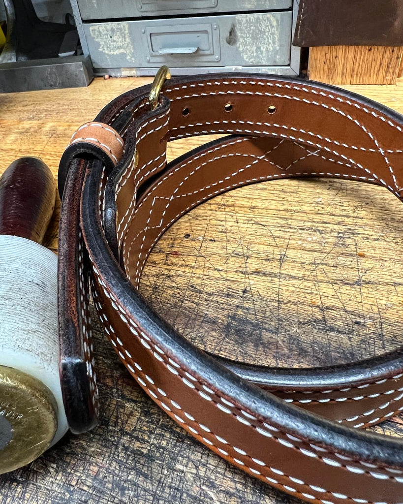 Heavy Duty Lined Everyday Belt Gunslinger Stitch Pattern F.D. Leatherworks