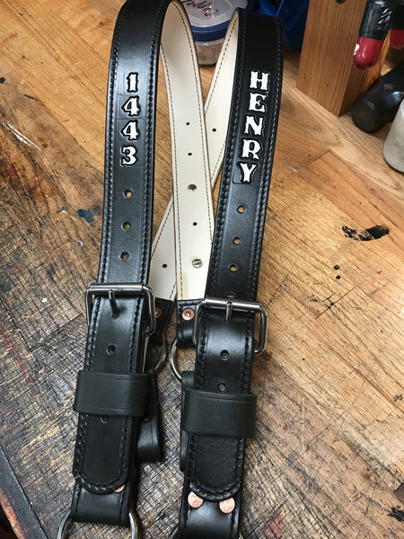 LEATHER LINED / Leather Bunker Gear Suspenders 1 3/4" Wide