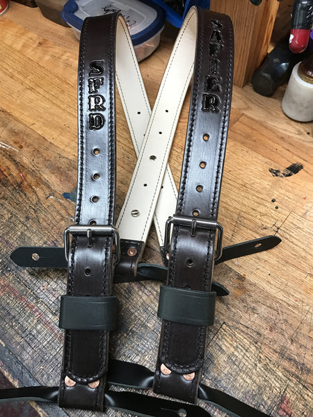 LEATHER LINED / Leather Bunker Gear Suspenders 1 3/4" Wide