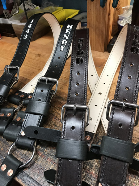 LEATHER LINED / Leather Bunker Gear Suspenders 1 3/4" Wide