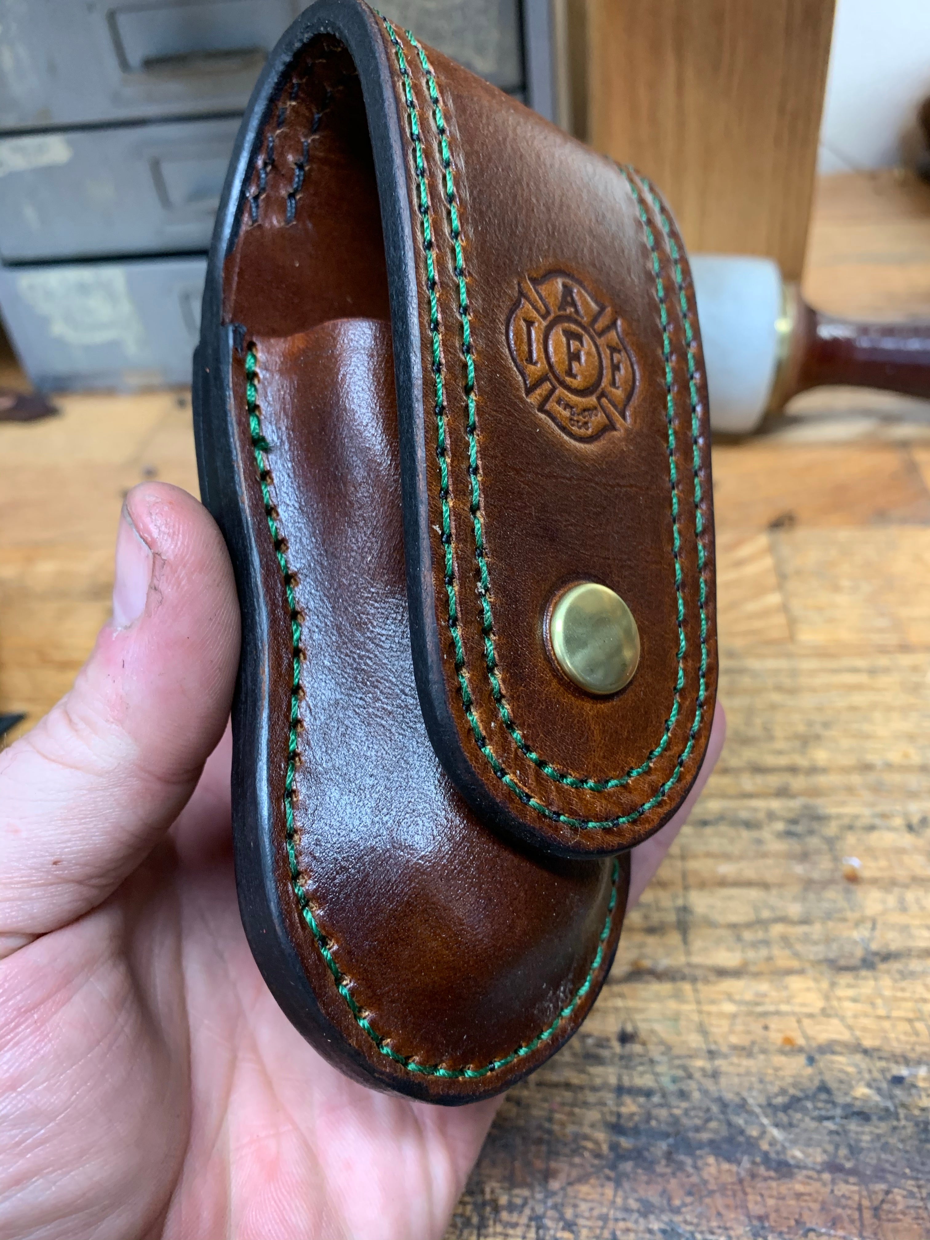 CK Tuscany Leather Fixed Clip Small Front Pocket Sheath